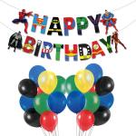 Festiko Superhero, Avengers, Marvel Happybirthday Theme Party Decoration 53 Pcs Combo, Avengers Party Favors For Kids Birthday Decoration (Banner, Bunting Balloons With Ribbons)