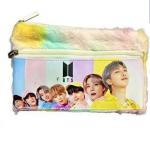 Topgifties BTS Combo BTS Fur Pouch And Gel Pen