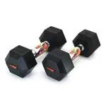 RUBX Rubber Coated Professional Exercise Hex Dumbbells (Pack of Two) 4 Kg x 2pc (Total = 8 kg)
