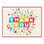 Festiko Thank You Cards (Party Popper Theme 45 Pcs), Party Items, Birthday, Anniversary, Wedding Return Gifts, Gift Accessories