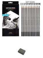 Pehrovin Ventures Sketching Kit Which Includes Sketching/Shading Pencils (Set Of 12) + Kneadable/Kneaded Eraser (1) For Sketching,Shading, Portrait Making For Professionals, Artists And Beginners