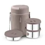 Trueware GRUB 2 Insulated Hot and Cold Lunch Box With 2 SS Container 300 ML Each & 1 SS Container 200ML