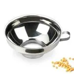 Hasthip Silver Canning Funnel For Kitchen Use With Handle Wide Mouth Mason Jars