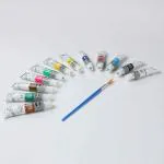 ArtRight 12 x 12ml Ceramic Paint Set with Free Paint Brush - Acid-Free, Non-Toxic Multicolored Artists' Colors for Tiles, Ceramics & Hard Surface (12ml, 0.4oz)