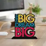 Artvibes Wooden Think Big Dream Big Motivational Quote Table Decor For Office Desk | Home Decoration | Living Room | Bedroom | Modern Art Wood Showpiece Decorative Gifting Item (SP_1102)