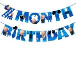 Zyozique 7th Month Birthday Decorations Banner For Boy / 7 Month Birthday Banner
