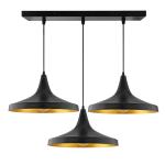 Homesake 3-Lights Linear Cluster Chandelier Modern Danish Hanging Light, E27 Holder, Decorative, Black, Urban Retro, Nordic Style, Led/Filament Bulb