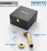 Respite Gold Acrylonitrile Butadiene Styrene Magnetic Health Faucet Only Gun With Magnetic Holder For Bathroom