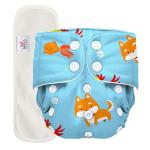 Mylo Essentials Cloth Diaper for Babies|Oeko-Tex Certified|(3Months-3Years)|5kg-17kg|Reusable with Adjustable Snap Button|Pack includes 1 Diaper & 1 Wet-Free Inserts-(Pet Love Print)