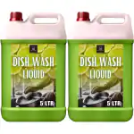 BLISS & BLUSH Dishwash Liquid 10 Liter Green Active Power Molecules Leaves No Residue, Grease Cleaner For All Utensils