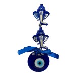 DECOR CULTURE Crystal healing Blue Evil Eye For Wall Hanging / Growth and health (24x5x2 Cms)_(EE-305)