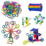 House of Kids Stick Games Assembly Colorful Straw Educational Building Blocks for Kids