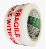 Wonder - Max HANDLE WITH CARE and FRAGILE Printed Strong Adhesive Packaging tape Width-2 Inches, Length 100 Meters, 40 Micron for E-Commerce and Multipurpose Use, Pack Of 1