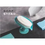 YELLOCUT Plastic Soap Dish Holder, v-Shaped Creative Leaf Design Suction Cup Soap Dish For Bathroom