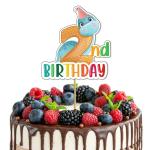 Festiko Dino Theme Birthday Decoration, Dino Birthday Party Number Cake Topper, Dinosaur Party Decorations For Kids, Kids Birthday Decoration Item Two Number Cake Topper