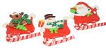 My Party Suppliers Set of 2 Resin Santa and Snowman on Sledge, Reindeer on Sledge, Christmas Hanging Ornaments, Christmas Tree Decoration and Xmas Ornament
