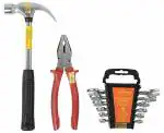 GLOBUS Durable Hammer, Doe Spanner Set and Plier 3 Piece