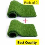 HOWNICE Plastic Door Mat (Green, Small, Pack of 2)