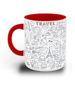 Whats Your Kick Travel Quotes With Eiffel Tower Bag Tree Printed Red Ceramic Coffee Mug 325 ML