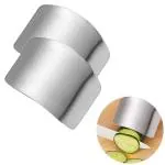MyHomesWorld Stainless Steel Finger Cutting Vegetables Protector Finger Protector Safe Chopping Hand Guard Knife Finger Guard Protection Tool Finger Chopping Safe Slice Kitchen Hand Protector (PACK OF 2)