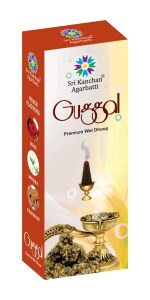 Sri Kanchan Agarbatti Guggol Premium Wet Dhoop Sticks | Pack of 1, 20 sticks/40GM | 100% Herbal | With Free Bag