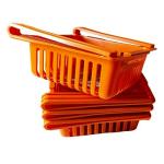 Goodwill Tech Fridge Storage Rack Food Organizer Tray, Expandable, Adjustable, Organizer Basket, Space Saver, Unbreakable, Shelf Holder, Sliding Drawers for Refrigerator (Orange, Pack of 4)