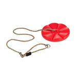 REZNOR Plastic Monkey Disc Hanging Tree Rope Swing Round Seat for Kids, Red