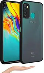Rawat Infinix Hot 9, Infinix Hot 9 Pro Black Silicon, Fiber Shock Proof Back Cover