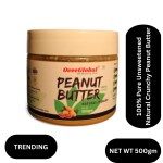 OveeGlobal 100% Pure Unsweetened Natural Crunchy Peanut Butter 500g