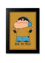 Blue Nexus Funny Shinchan Wall Poster with Wall Frame Room Art Painting Collection A4 size 10x13