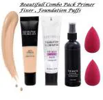 BALAAN'S BEAUTY BAZAAR Face Foundation, Primer, Face Fixer and 2 Puff Pack of 5