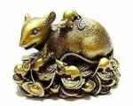 Ppj Solid Polyurethane (Pu) Fengshui Vastu - Mongoose Mouse Idol On Coins Ge Sp 1176