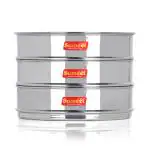 Sumeet Stainless Steel Flat Stackable Container/ Separator with Lid Suitable for 5 Ltr & 5.5 Ltr Inner & Outer Lid Cooker