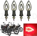 Zieozed Black Front Side Rear Led Indicator Light For Suzuki, Kawasaki, Honda, Tvs, Hero, Bajaj, Lml, Yamaha (Pack Of 4)