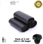 MJ EXIM 19*21 / GARBAGE HOLDER / BLACK 90 BAGS ( 3 ROLL Medium 12 L Garbage Bag (90Bag )