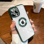 Spring Art Logo View Back Cover Compatible for iPhone 12 Pro Green Color Transparent l Iphone back cover l Iphone case l Iphone12 pro back cover l Logo view back cover