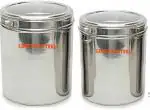 LIMETRO STEEL Dishwasher Safe Silver Stainless Steel Container Set 2.5 and 3 L (Pack of 2)