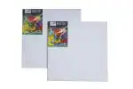 Brustro White Canvas Board Medium Grain 12X16 Inch (Pack Of 2)
