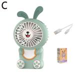 Bs Spy Summer Portable Mini Held Cute Green Teddy Desks Fan USB Rechargeable Summer Portable