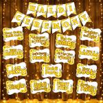 Zyozique Haldi Ceremony Decoration Items - Banner with Photo Booth Props & Rice Light (Pack Of 17)