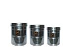 MUKE Stainless Steel Storage Canisters Set of 3 Dabba for Kitchen Storage, Container for Grains, Sugar, Rice (Silver 8kg,9kg,10kg)
