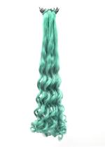 Shivarth Clutcher Hair Extension with Curly/Wavy Synthetic Hair Green Colour Hair Girls (18 Inch)