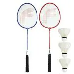 Feroc Fighter Badminton Set2 - 2 Racquets 3 Feather Shuttlecocks
