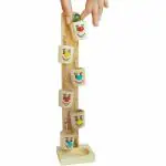 Channapatna Toys Wooden Marble Slider Toy (4 Marbles) | Smiling Cartoon Themed Best Family Game Adults | STEM Early Educational Toys | Kids 3 + Years