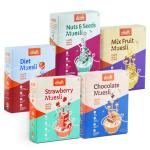 Draft Assorted Muesli| Breakfast cereal| High Protein muesli| Sugar Free| Pack of 5 x 250 g