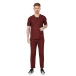 LUNAIN Scrub Suits for Doctors Men/OT Dress Unisex | Dentists and Healthcare Professionals (Maroon, L)