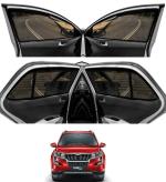 Auto Dean Magnetic Side Window Zipper car Curtains for Mahindra XUV500 (6 Pcs). (Net Fabric)