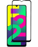 ALOMPIK Samsung Galaxy F22 Black Scratch Resistant and Bubble Proof Edge to Edge Tempered Glass