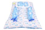 Kwitchy New Born Baby Bedding Set Cradle Mattress with Super Soft Pillow and Bolsters 4 Pcs Bedding Set (0-6 Months)
