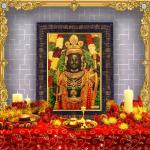 Hawai Lord Ram Lalla Photo with Engineered Wood Home Décor Religious Photo Frame for Worship Use, 8.5x7 inch, SFDI00661_BLKFRM